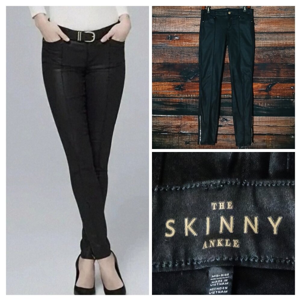 White House Black Market Pants 2 The Skinny Ankle Black Seamed Zipper Cuffs